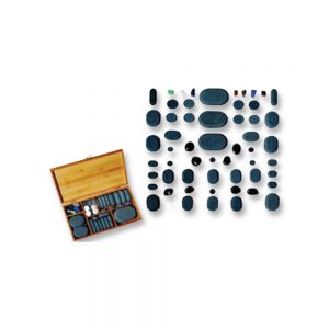 60 Hand Polished Basalt Stones Deluxe Set