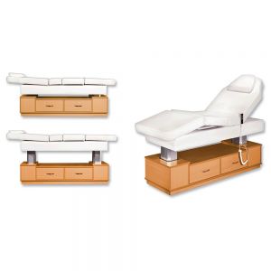 3 Motor Electric Facial / Massage Bed With Sliding Wooden Drawers